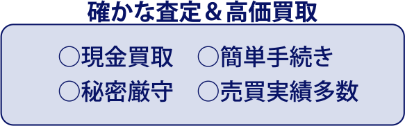 確かな査定&高価買取 現金買取 簡単手続き 秘密厳守 バイバイ実績多数